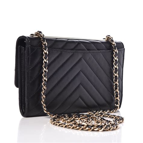 chanel woc chevron lambskin|CHANEL Lambskin Chevron Quilted Wallet On Chain WOC .